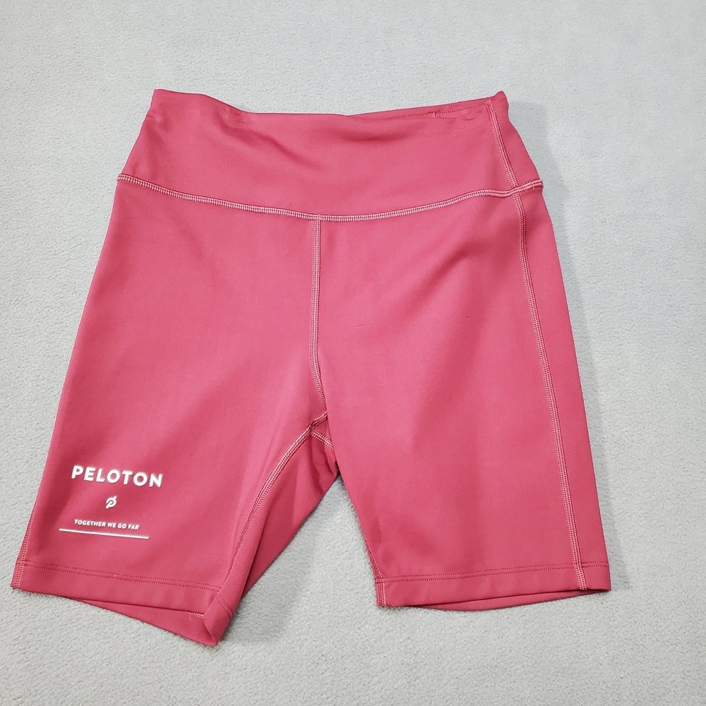 Peloton Shorts Womens Medium Red Spandex Activewear Cycling Yoga Stretch